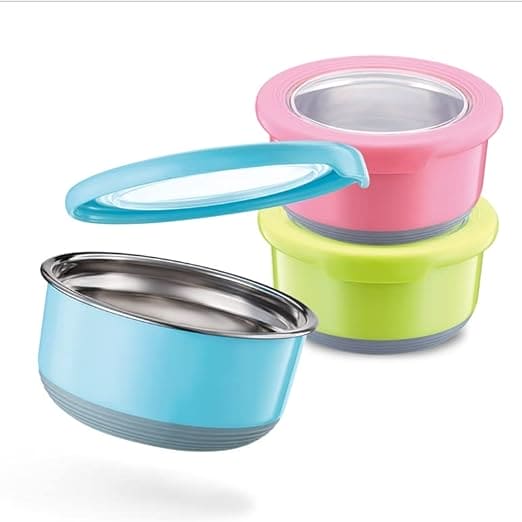 Set Of 3 Bento Bowl, Stainless Steel Round Food Container, Portable Leakproof Lunch Box, Food Silicone Bento Lunch Box For Kids, Instant Noodle Bowl Food Container, Collapsible Food Container with Lid, Stainless Steel Non-Slip Crisper Set Of 3 Bento Bowl, Stainless Steel Round Food Container, Portable Leakproof Lunch Box, Food Silicone Bento Lunch Box For Kids, Instant Noodle Bowl Food Container, Collapsible Food Container with Lid, Stainless Steel Non-Slip Crisper
